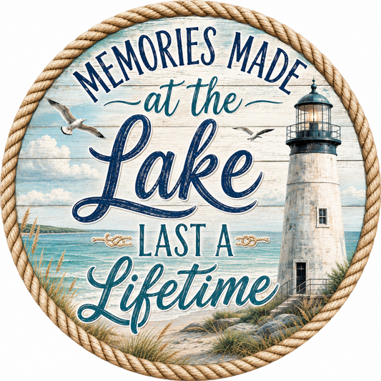 Memories Made At the Lake Last A Lifetime Wreath Sign