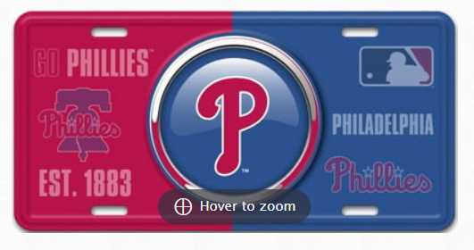 a philadelphia phillies license plate is shown