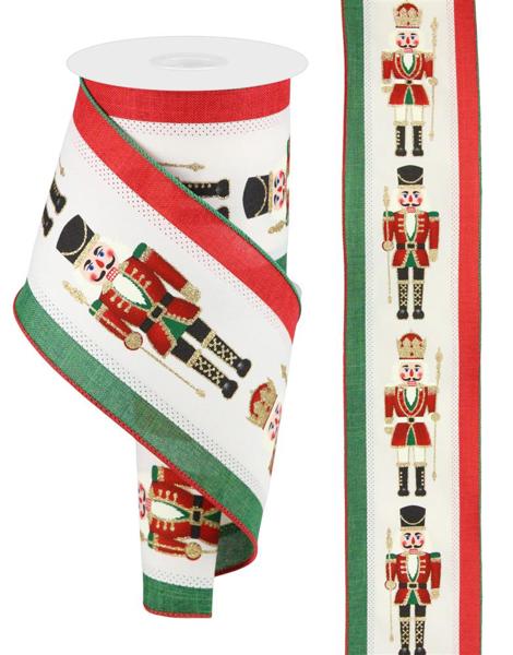 a roll of ribbon with a nutcracker design on it