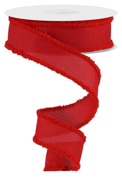 a roll of red ribbon on a white background