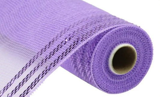 A roll of purple mesh material with a white center hole.