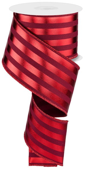 a roll of red satin ribbon on a white background