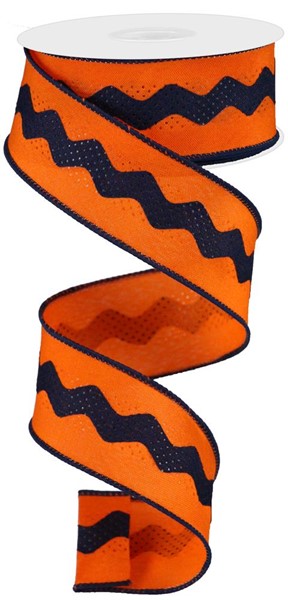 a roll of orange and black ribbon on a white background