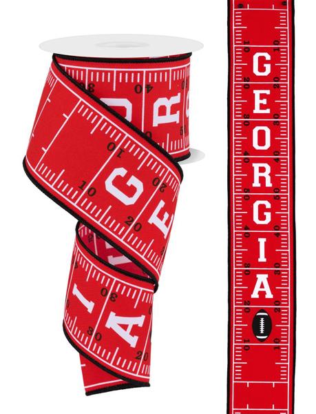 a red measuring tape with the word georgia on it