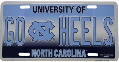 a north carolina license plate with the words go heels on it