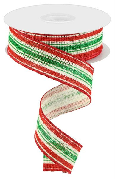 a red, green and white ribbon on a white background