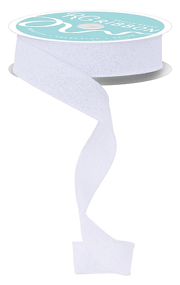 A roll of white ribbon with a blue label.