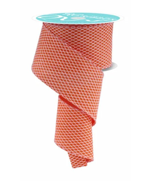 a roll of red and white checkered ribbon with a turquoise label on top.