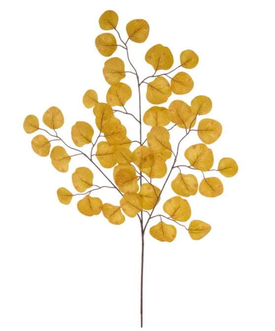 a branch with yellow leaves, creating a vibrant and eye-catching display.