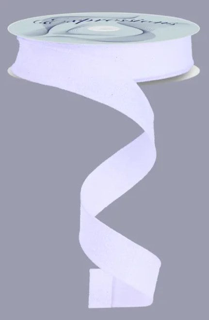 A roll of white ribbon with a spiral pattern on it, against a gray background.