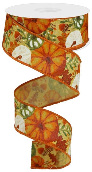 a ribbon with orange flowers on it