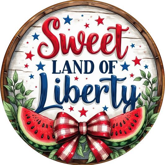 a sign that says, sweet land of liberty