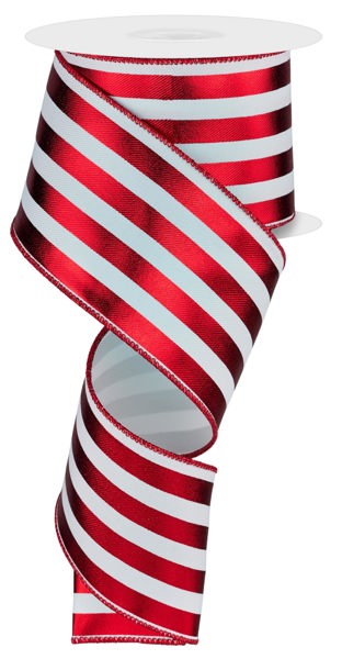 a red and white striped ribbon on a white background