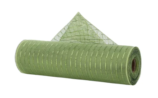 A roll of green mesh with a diamond pattern is shown against a white background.