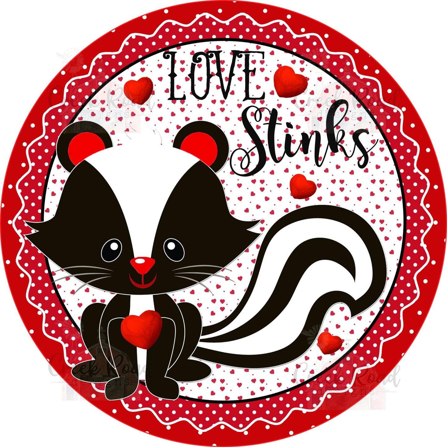 Love Stinks Skunk Valentine Wreath Sign - Valentines Door Decor- Valentines Sign - Valentine Wreath Sign