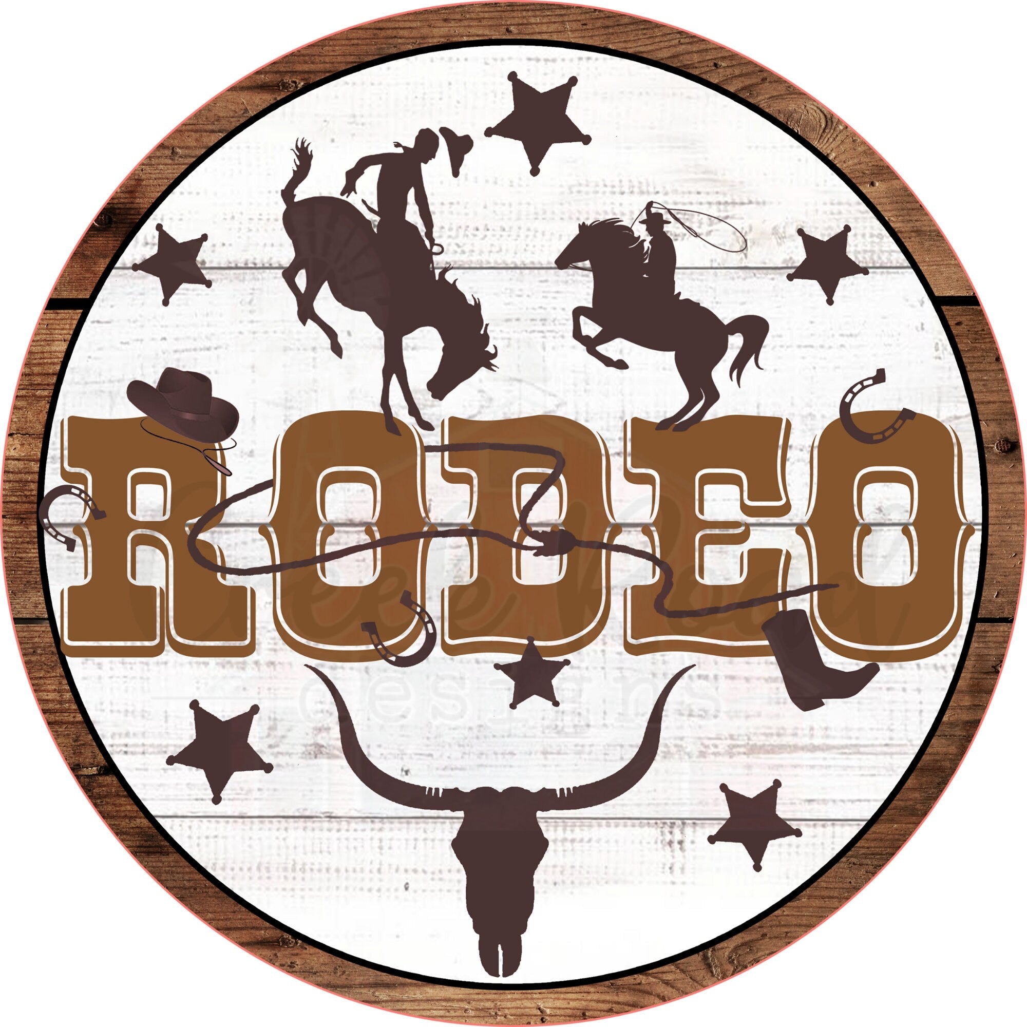 America Rodeo Sign Rodeo Cowboy Wreath Sign - Everyday - Wreath Sign - Sublimation Sign ...