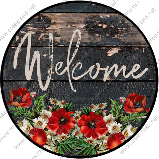 Welcome Shiplap Daisy Garden Wreath Sign - Everyday - Wreath Sign - Sublimation Sign - Wreath Attachment