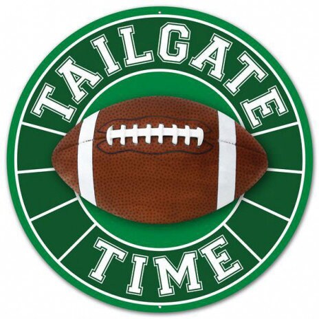 12"Dia Tailgate Time Football Sign-MD0485