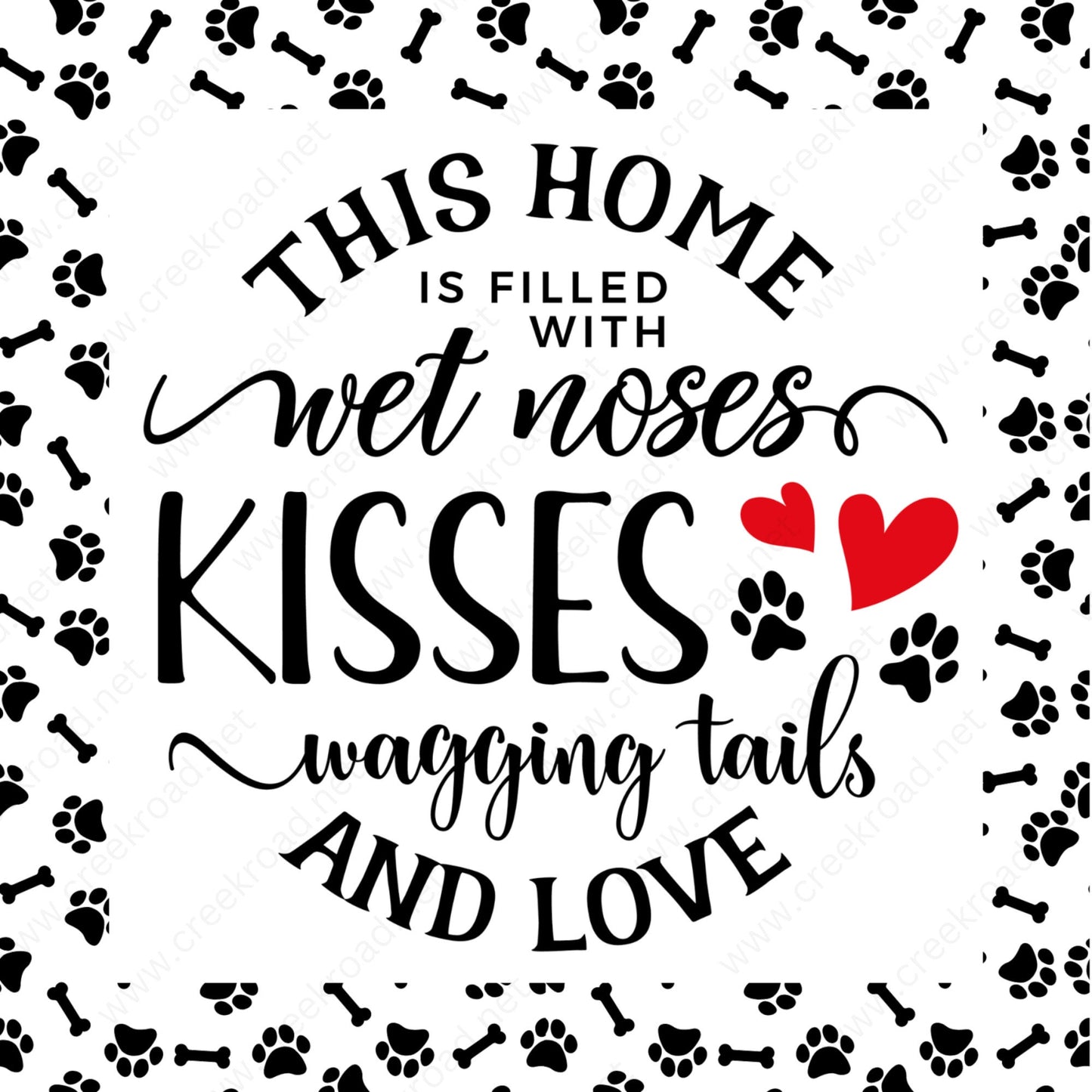 This Home Is Filled With Wet Noses Kisses & Wagging Tails Wreath Sign 10" X 10" Square-Everyday-Attachment