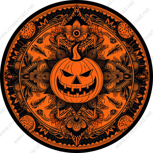 Orange Pumpkin Zodiac Wreath Sign-Halloween-Sublimation-Decor-Creek Road Designs