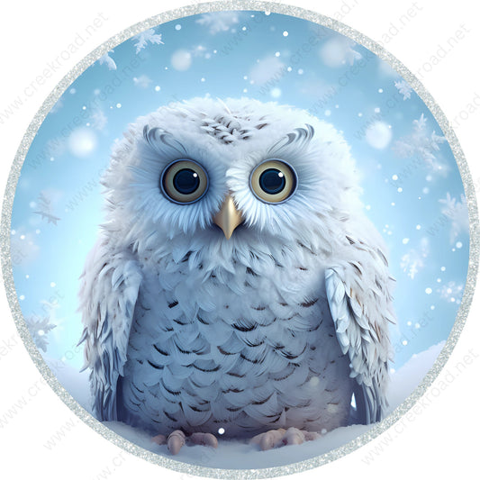 Christmas Snow Owl Wreath Sign-PICK YOUR BORDER-Holiday-Sublimation-Attachment-Decor