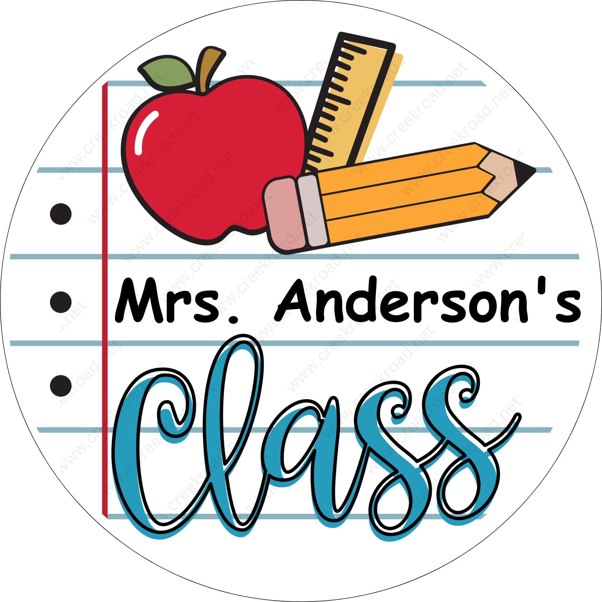 Teacher Classroom sign Wreath Sign-Round-Sublimation-Decor – creekroad.net