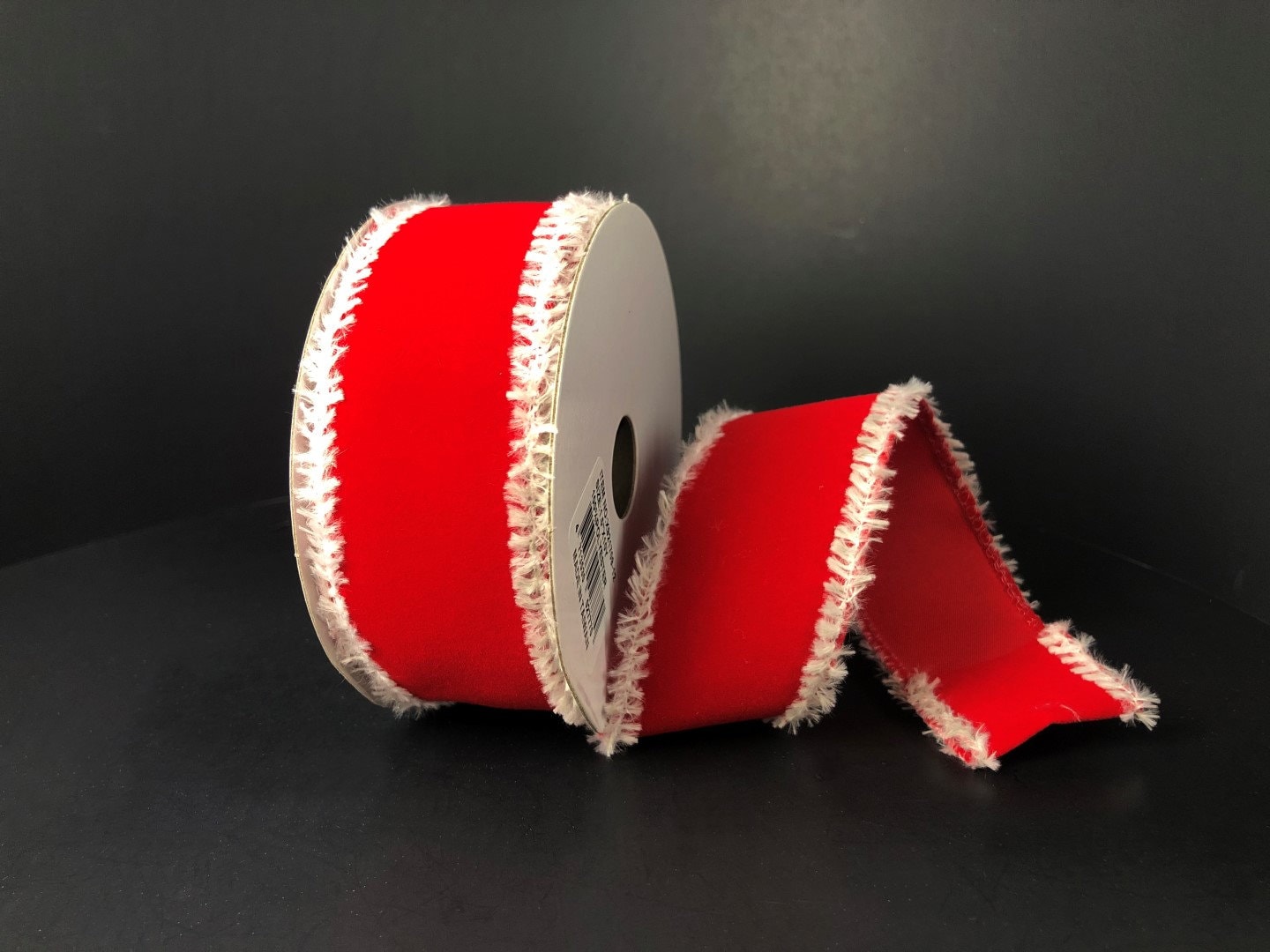 1.5" X 10Yd Wired Ribbon-Red Velvet Snow Edge-X921709-12-Christmas