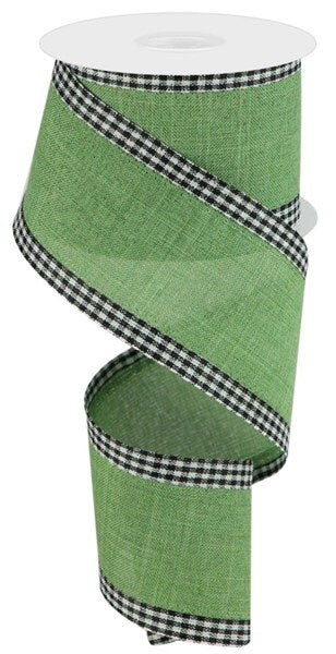 2.5" X 10Yd Wired Ribbon-Clover Royal Burlap Gingham Edge -RGA1099AM-Fall