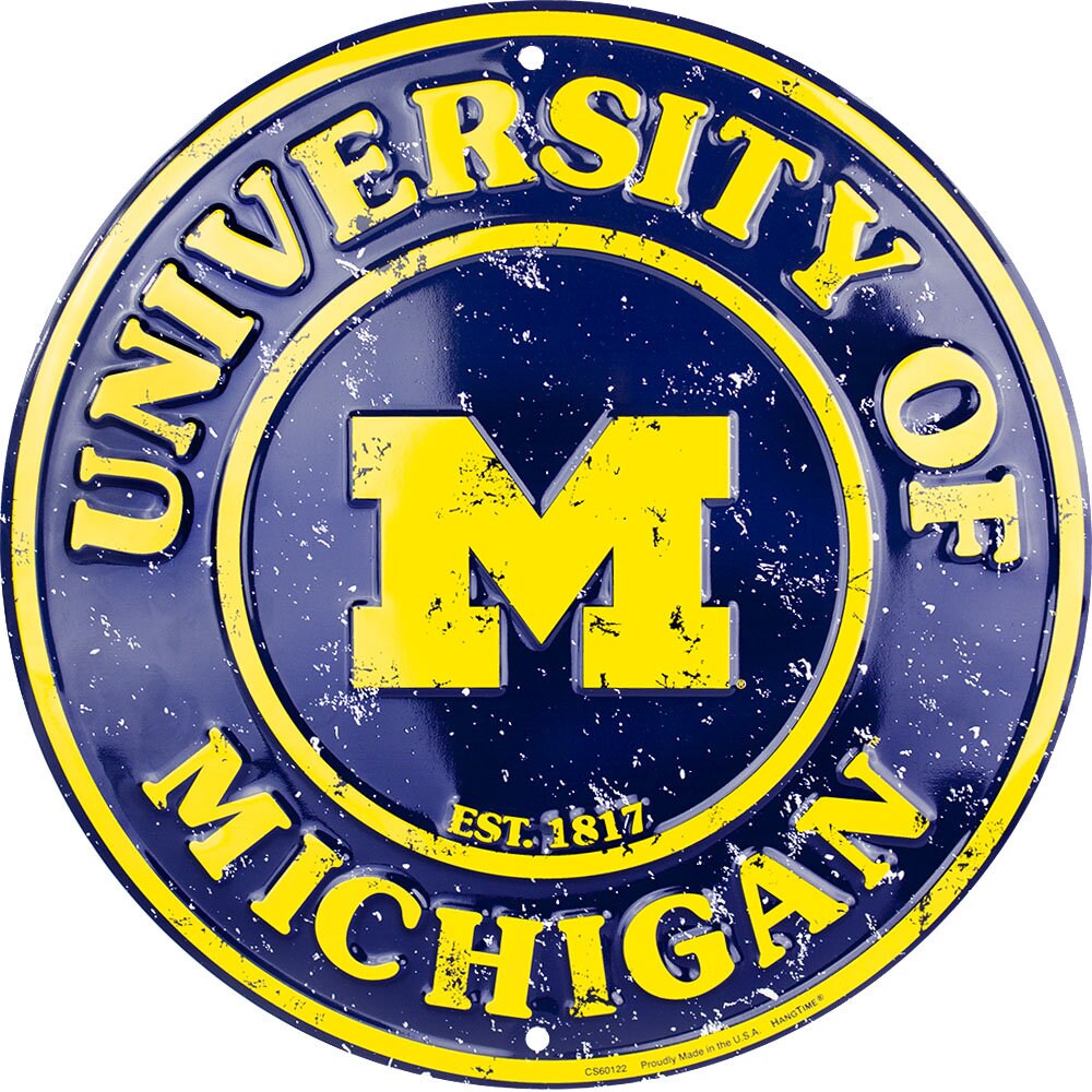 12" Diameter University of Michigan Wolverines Officially Licensed Collegiate Sign-CS60122-Sports-College