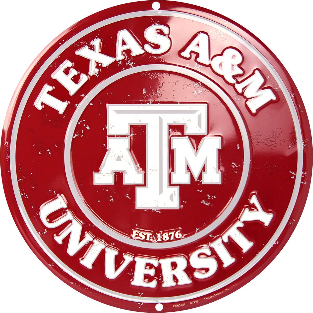 12" Diameter Texas A&M Aggies Officially Licensed Collegiate Sign-Sports-College