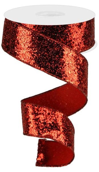 1.5" X 10Yd Wired Ribbon-Large Glitter-RGA130024-Christmas