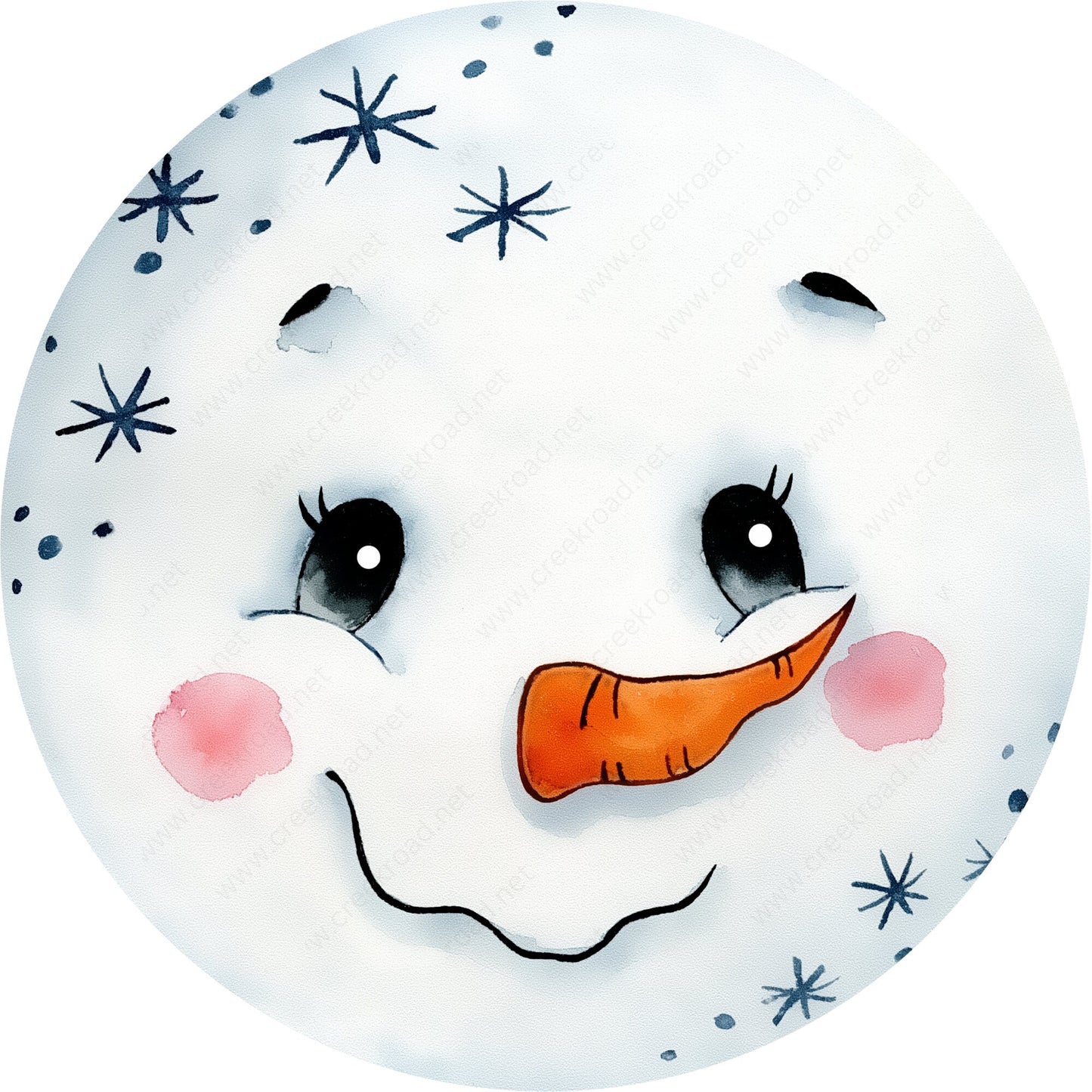 Smiling Snowman Face Wreath Sign-Holiday-Sublimation-Attachment-Decor