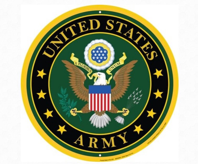 12" Diameter Army Emblem Round Sign-Military-