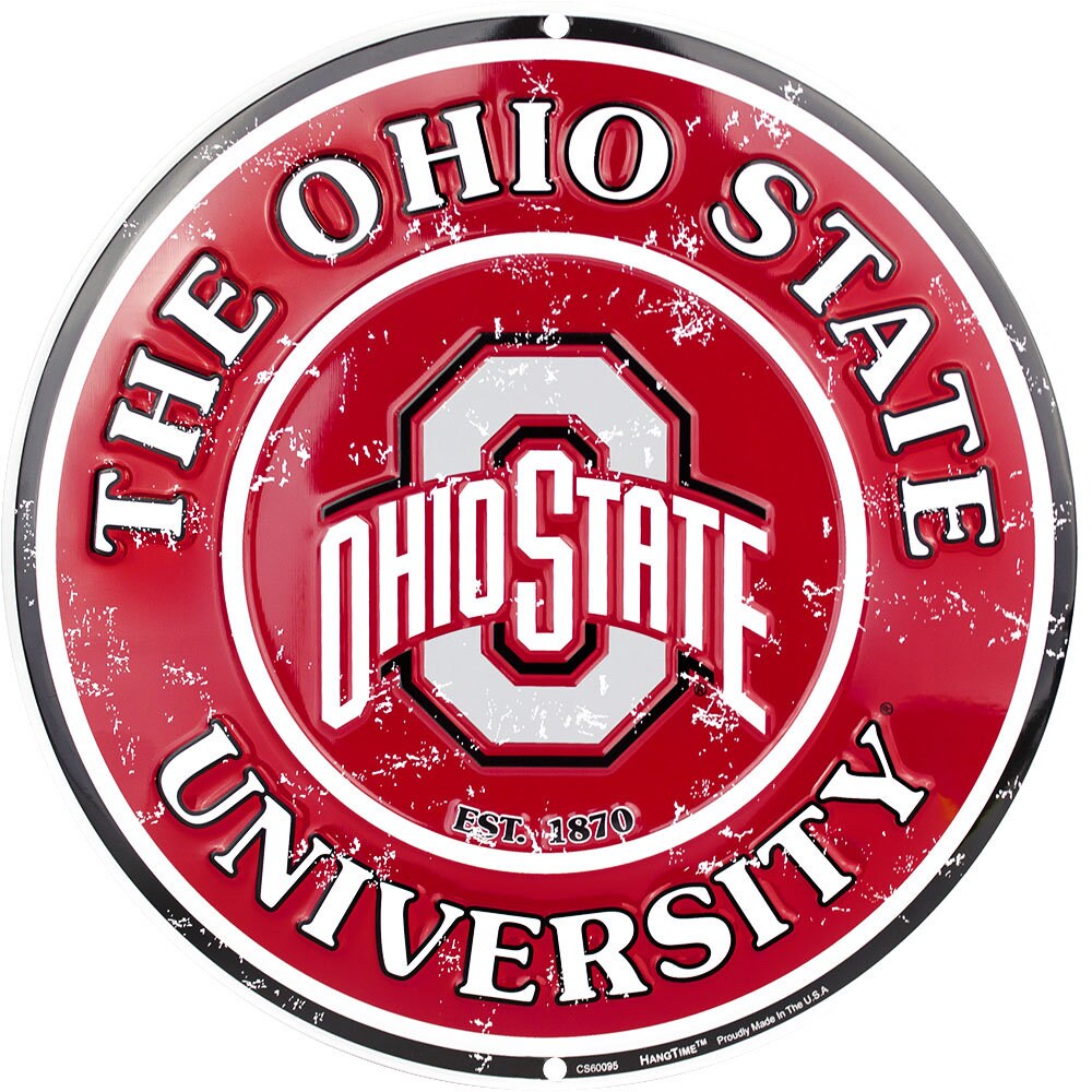 12" Diameter The Ohio State University Buckeyes Officially Licensed Collegiate Sign-Sports-College