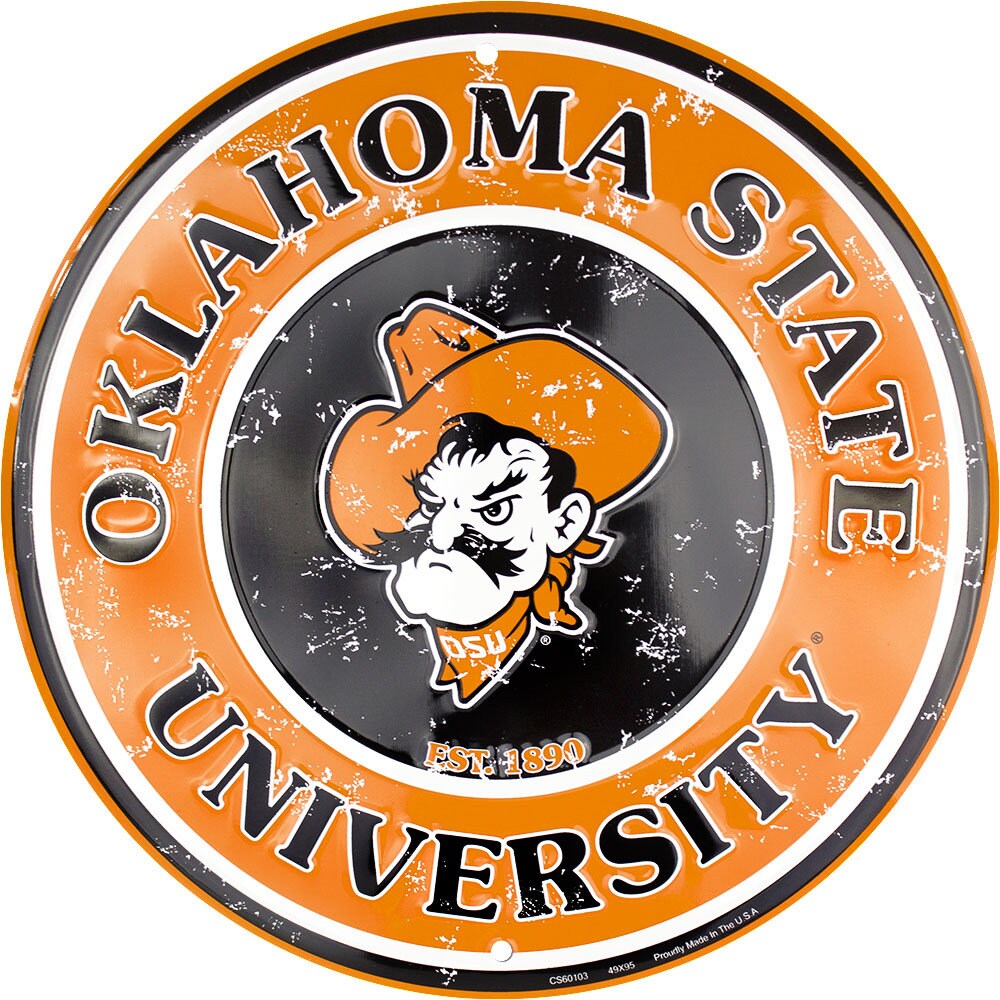 12" Diameter University of Oklahoma State Cowboys Officially Licensed Collegiate Sign-Sports-College