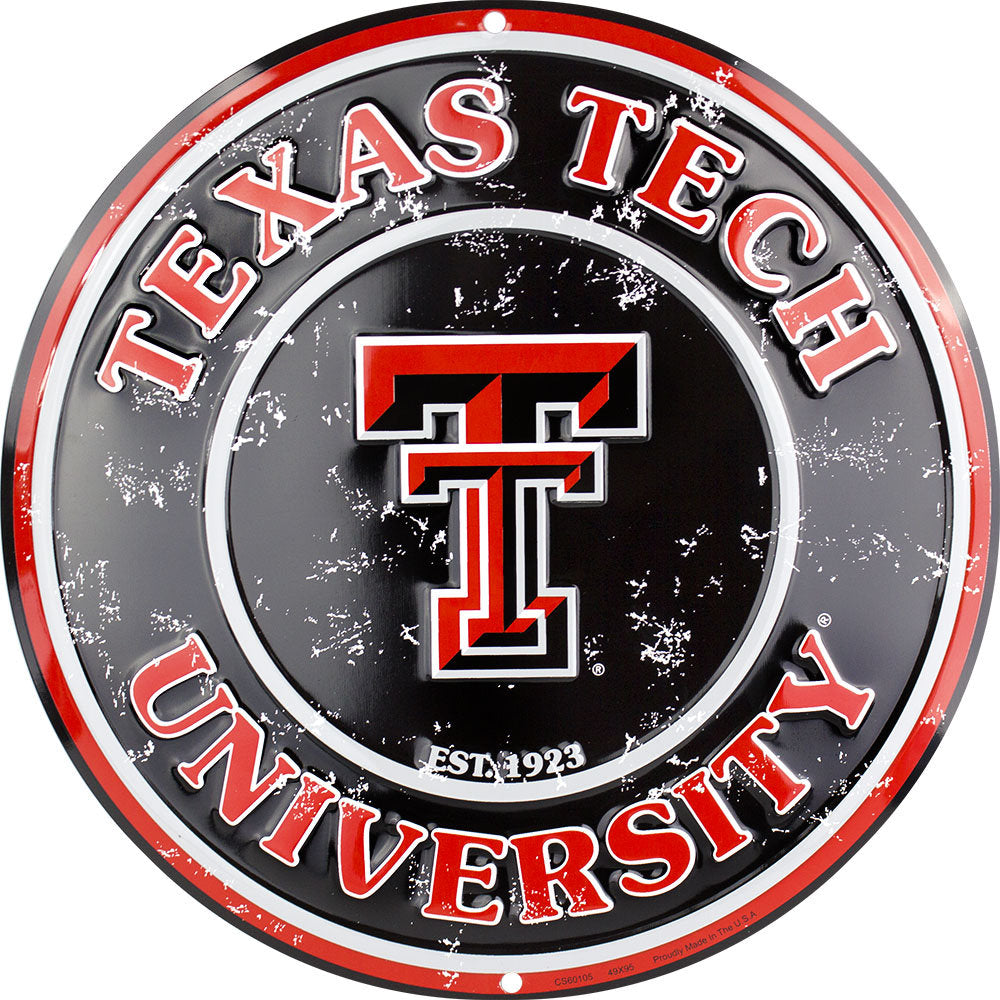 12" Diameter Texas Tech University Red Raiders Officially Licensed Collegiate Sign-Sports-College