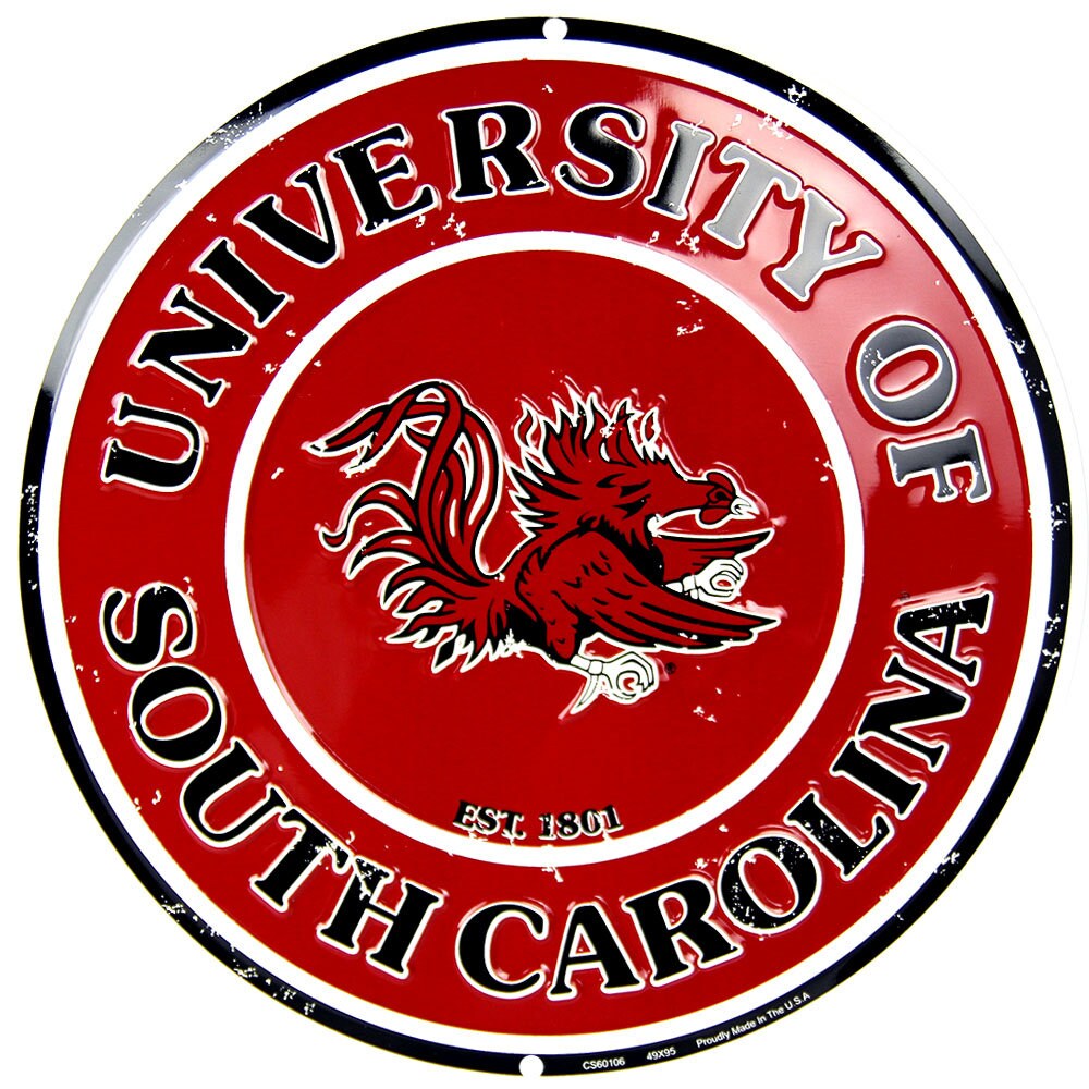 12" Diameter University of South Carolina Gamecocks Retro Officially Licensed Collegiate Sign-Sports-College