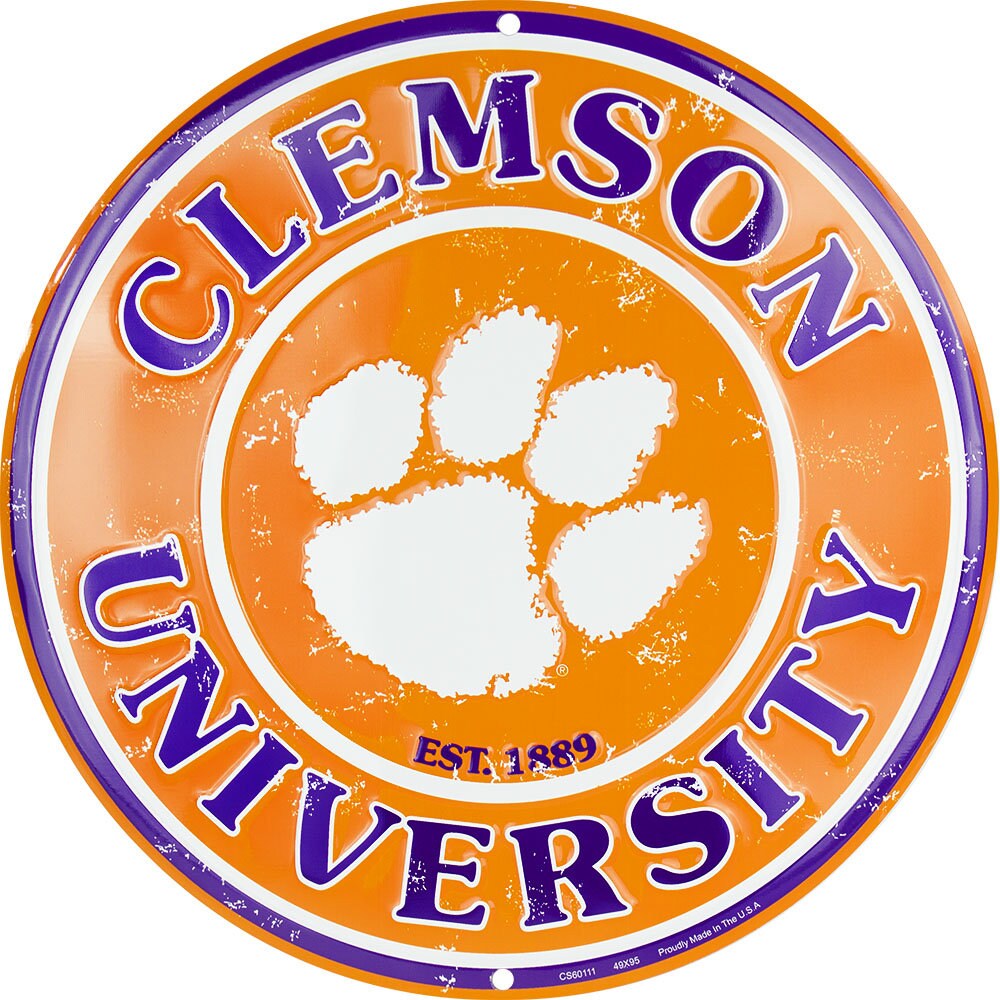 12" Diameter Clemson University Tigers Officially Licensed Collegiate Sign-Sports-College