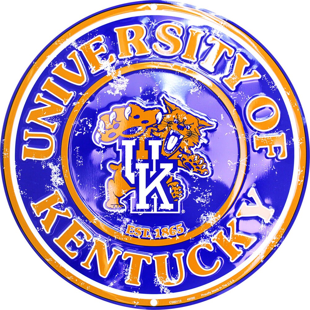 12" Diameter University of Kentucky Wildcats Officially Licensed Collegiate Sign-Sports-College