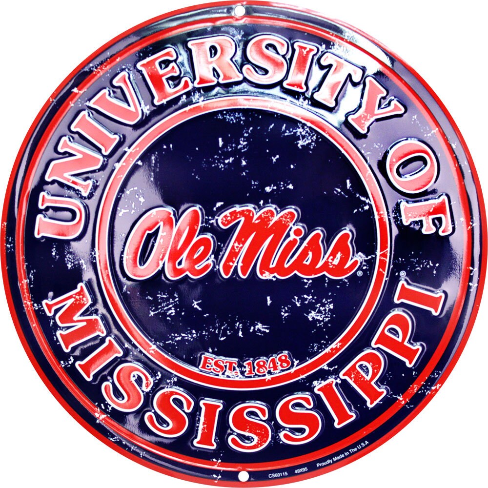 12" Diameter University of Mississippi Rebels Officially Licensed Collegiate Sign-Sports-College