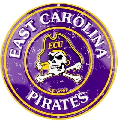 12" Diameter East Carolina Pirates Officially Licensed Collegiate Sign-Sports-College