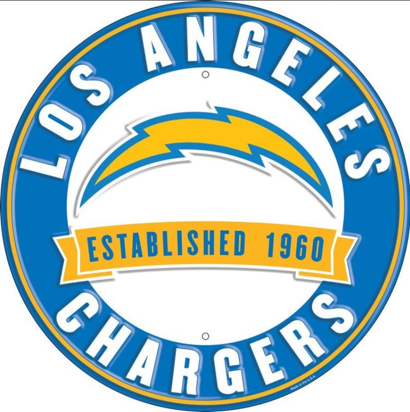 12" Diameter Los Angeles Chargers Officially Licensed Pro Football Sign-Sports