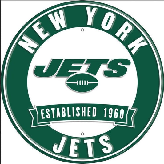 12" Diameter New York Jets Officially Licensed Pro Football Sign-Sports