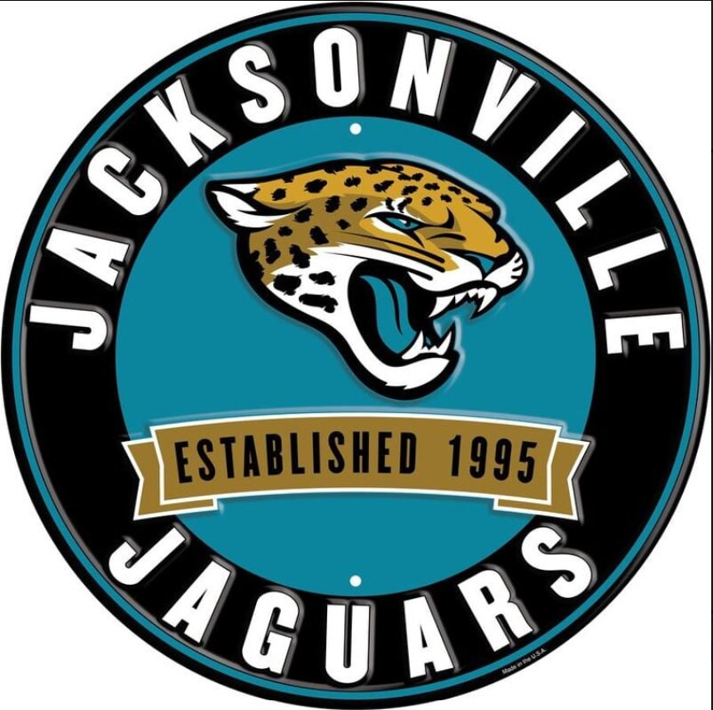 12" Diameter Jacksonville Jaguars Officially Licensed Pro Football Sign-Sports