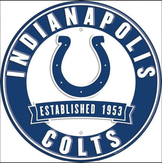 12" Diameter Indianapolis Colts Officially Licensed Pro Football Sign-Sports