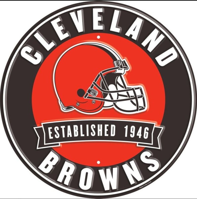 12" Diameter Cleveland Browns Officially Licensed Pro Football Sign-Sports