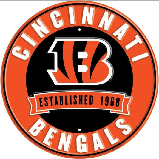 12" Diameter Cincinnati Bengals Officially Licensed Pro Football Sign-Sports