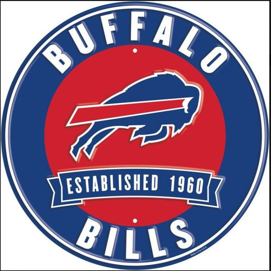 12" Diameter Buffalo Bills Officially Licensed Pro Football Sign-Sports