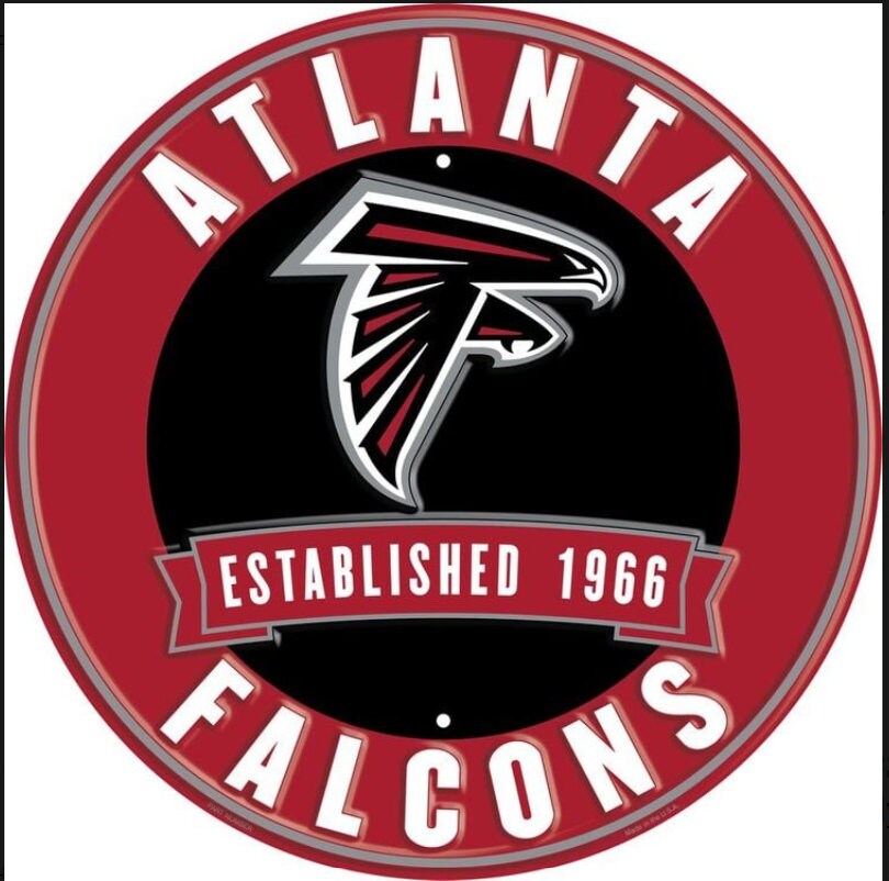 12" Diameter Atlanta Falcons Officially Licensed Pro Football Sign-Sports