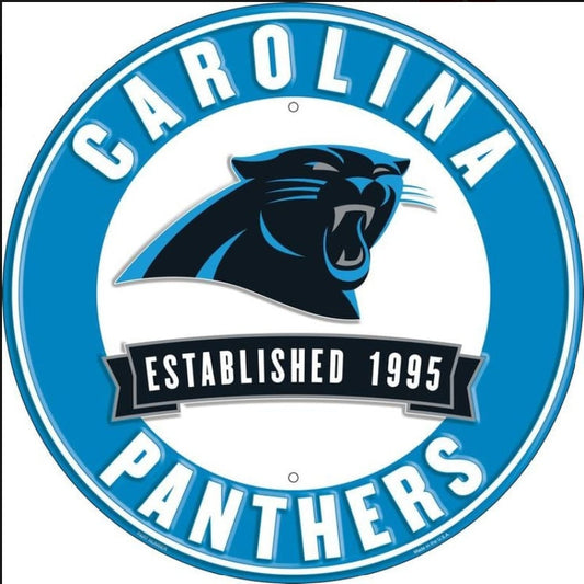 12" Diameter Carolina Panthers Officially Licensed Pro Football Sign-Sports